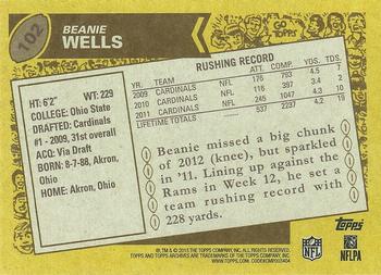 2013 Topps Archives #102 Beanie Wells Back
