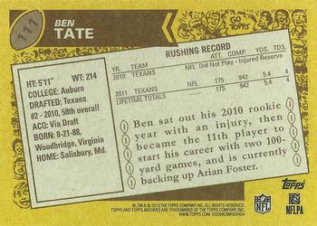 2013 Topps Archives #111 Ben Tate Back