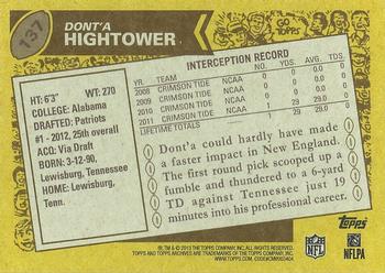 2013 Topps Archives #137 Dont'a Hightower Back