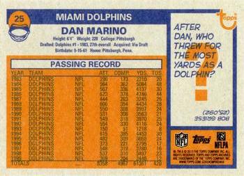 2013 Topps Archives #25 Dan Marino Back