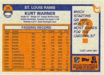 2013 Topps Archives #35 Kurt Warner Back