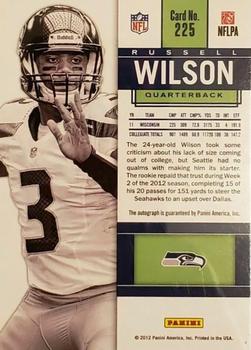 2012 Panini Contenders #225 Russell Wilson Back