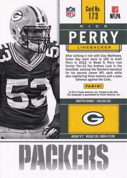 2012 Panini Contenders #173 Nick Perry Back