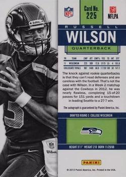 2012 Panini Contenders #225 Russell Wilson Back