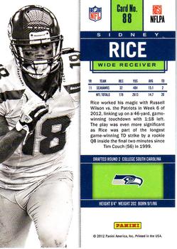 2012 Panini Contenders #88 Sidney Rice Back