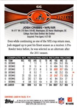 2012 Topps Chrome - Camo Refractors #66 Josh Cribbs Back