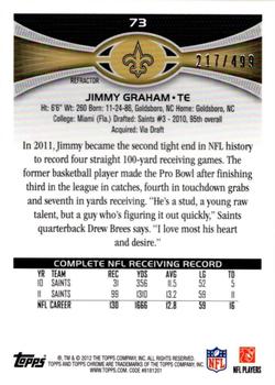 2012 Topps Chrome - Camo Refractors #73 Jimmy Graham Back