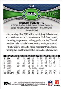 2012 Topps Chrome - Pink Refractors #68 Robert Turbin Back