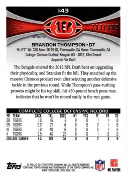 2012 Topps Chrome - Pink Refractors #143 Brandon Thompson Back