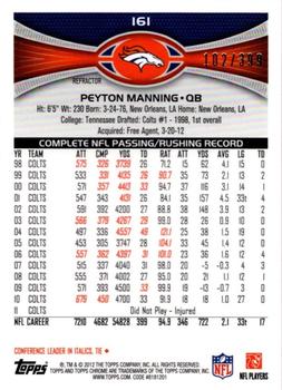 2012 Topps Chrome - Pink Refractors #161 Peyton Manning Back