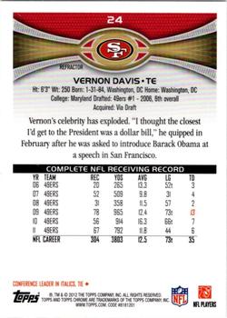 2012 Topps Chrome - Refractors #24 Vernon Davis Back