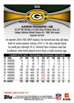 2012 Topps Chrome - Refractors #50 Aaron Rodgers Back