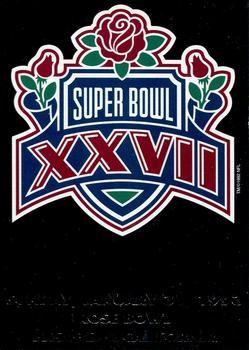 1993 Heads & Tails SB XXVII #SB1 Super Bowl XXVII Front