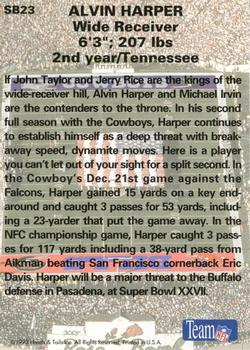1993 Heads & Tails SB XXVII #SB23 Alvin Harper Back