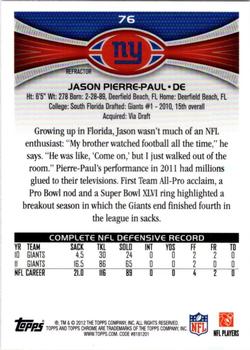 2012 Topps Chrome - Orange Refractors #76 Jason Pierre-Paul Back