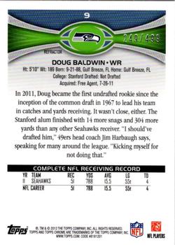 2012 Topps Chrome - Purple Refractors #9 Doug Baldwin Back