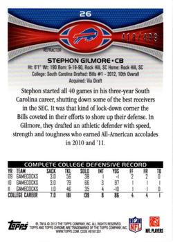 2012 Topps Chrome - Purple Refractors #26 Stephon Gilmore Back