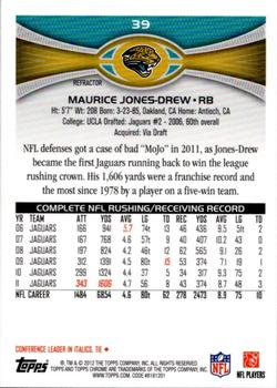 2012 Topps Chrome - Xfractors #39 Maurice Jones-Drew Back