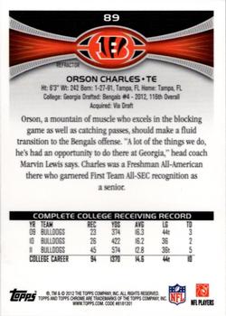 2012 Topps Chrome - Xfractors #89 Orson Charles Back