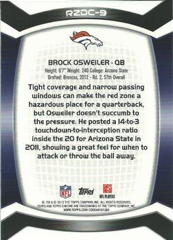 2012 Topps Chrome - Red Zone Rookies Refractors #RZDC-9 Brock Osweiler Back