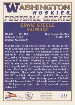 1992 Pacific Greats Washington Huskies #29 Ernie Steele Back