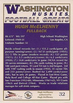 1992 Pacific Greats Washington Huskies #32 Hugh McElhenny Back
