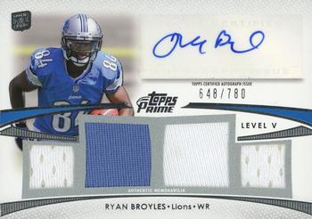 2012 Topps Prime (Hobby) - Autographed Relics Level 5 #PV-RB Ryan Broyles Front