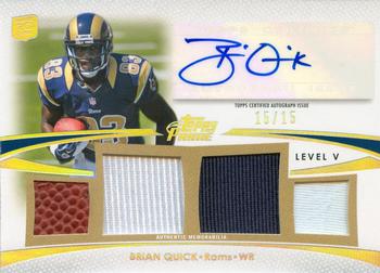 2012 Topps Prime (Hobby) - Autographed Relics Level 5 Silver Rainbow #PV-BQ Brian Quick Front