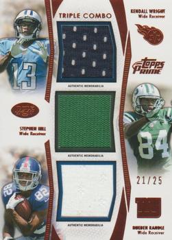 2012 Topps Prime (Hobby) - Triple Combo Relics Copper #TCR-WHR Kendall Wright / Stephen Hill / Rueben Randle Front