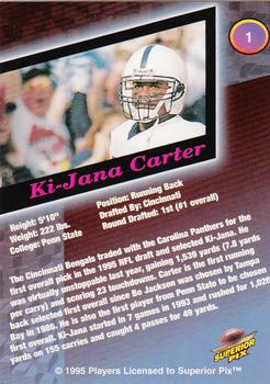 1995 Superior Pix #1 Ki-Jana Carter Back
