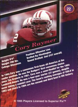 1995 Superior Pix #22 Cory Raymer Back