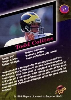 1995 Superior Pix #27 Todd Collins Back