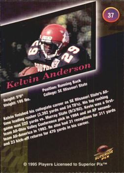 1995 Superior Pix #37 Kelvin Anderson Back