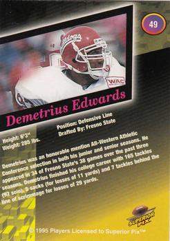 1995 Superior Pix #49 Demetrius Edwards Back