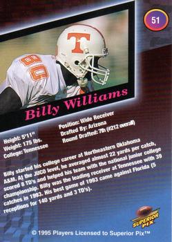 1995 Superior Pix #51 Billy Williams Back