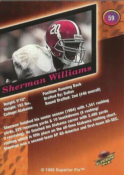 1995 Superior Pix #59 Sherman Williams Back