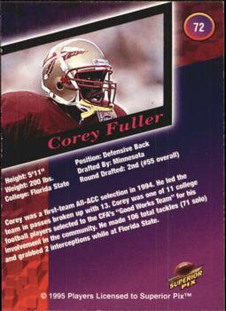 1995 Superior Pix #72 Corey Fuller Back
