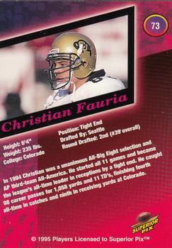 1995 Superior Pix #73 Christian Fauria Back