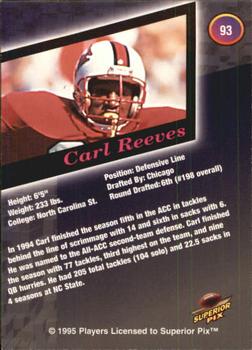 1995 Superior Pix #93 Carl Reeves Back