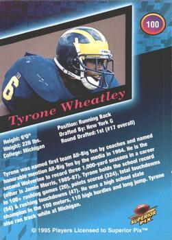 1995 Superior Pix #100 Tyrone Wheatley Back
