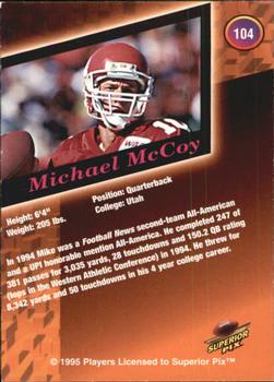 1995 Superior Pix #104 Michael McCoy Back