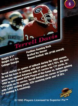 1995 Superior Pix - Autographs #6 Terrell Davis Back