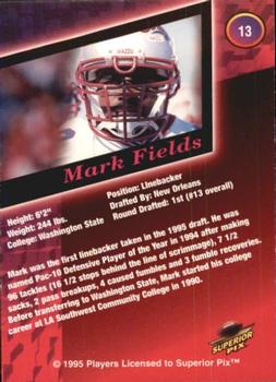 1995 Superior Pix - Autographs #13 Mark Fields Back