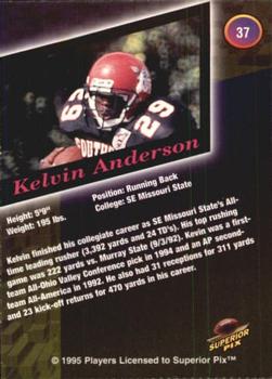 1995 Superior Pix - Autographs #37 Kelvin Anderson Back