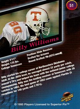 1995 Superior Pix - Autographs #51 Billy Williams Back