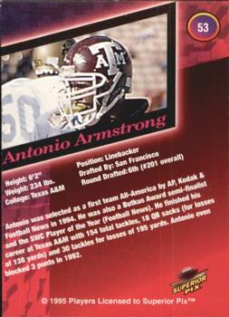 1995 Superior Pix - Autographs #53 Antonio Armstrong Back