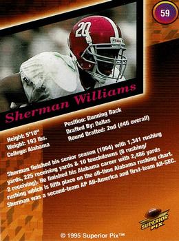 1995 Superior Pix - Autographs #59 Sherman Williams Back