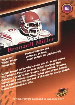 1995 Superior Pix - Autographs #64 Bronzell Miller Back