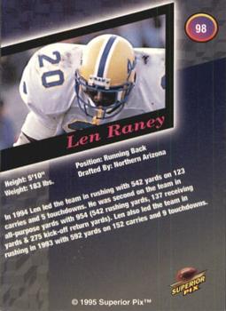 1995 Superior Pix - Autographs #98 Len Raney Back