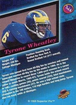 1995 Superior Pix - Promos #3 Tyrone Wheatley Back